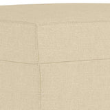 Footstool Cream 60x50x41 cm Fabric - 45-Degree Angle