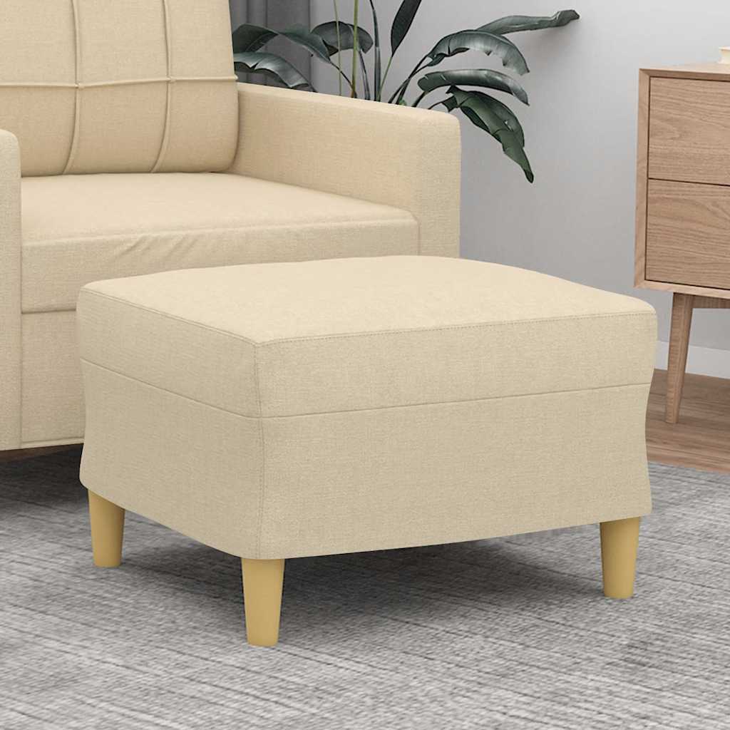 Footstool Cream 60x50x41 cm Fabric