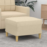 Footstool Cream 60x50x41 cm Fabric
