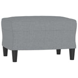 Footstool Light Grey 60x50x41 cm Fabric - Front View
