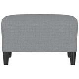 Footstool Light Grey 60x50x41 cm Fabric - Side View