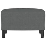 Footstool Dark Grey 60x50x41 cm Fabric - Side View