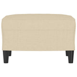 Footstool Cream 60x50x41 cm Fabric - Side View