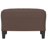 Footstool Brown 60x50x41 cm Faux Leather - Side View