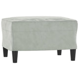 Footstool Light Grey 60x50x41 cm Velvet - Front View