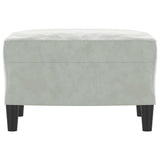 Footstool Light Grey 60x50x41 cm Velvet - Side View