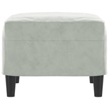 Footstool Light Grey 60x50x41 cm Velvet - Top-Down View