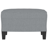 Footstool Light Grey 60x50x41 cm Fabric - Side View