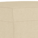 Footstool Cream 60x50x41 cm Fabric - 45-Degree Angle