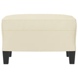 Footstool Cream 60x50x41 cm Faux Leather - Side View