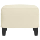 Footstool Cream 60x50x41 cm Faux Leather - Top-Down View