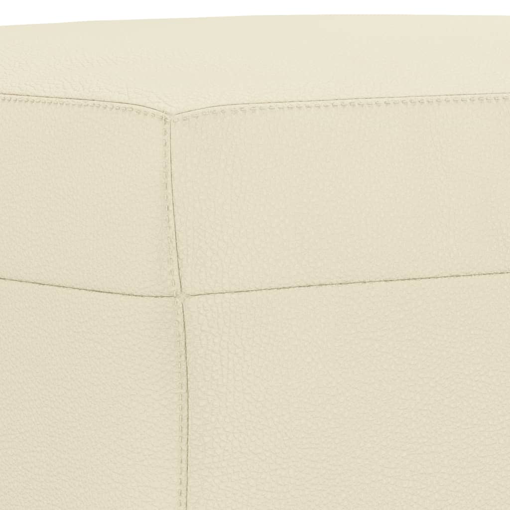 Footstool Cream 60x50x41 cm Faux Leather
