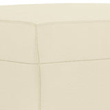 Footstool Cream 60x50x41 cm Faux Leather - 45-Degree Angle