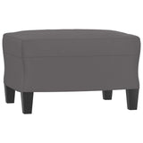 Footstool Grey 60x50x41 cm Faux Leather - Front View