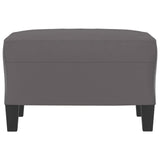 Footstool Grey 60x50x41 cm Faux Leather - Side View