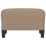 Footstool Cappuccino 60x50x41 cm Faux Leather - Side View