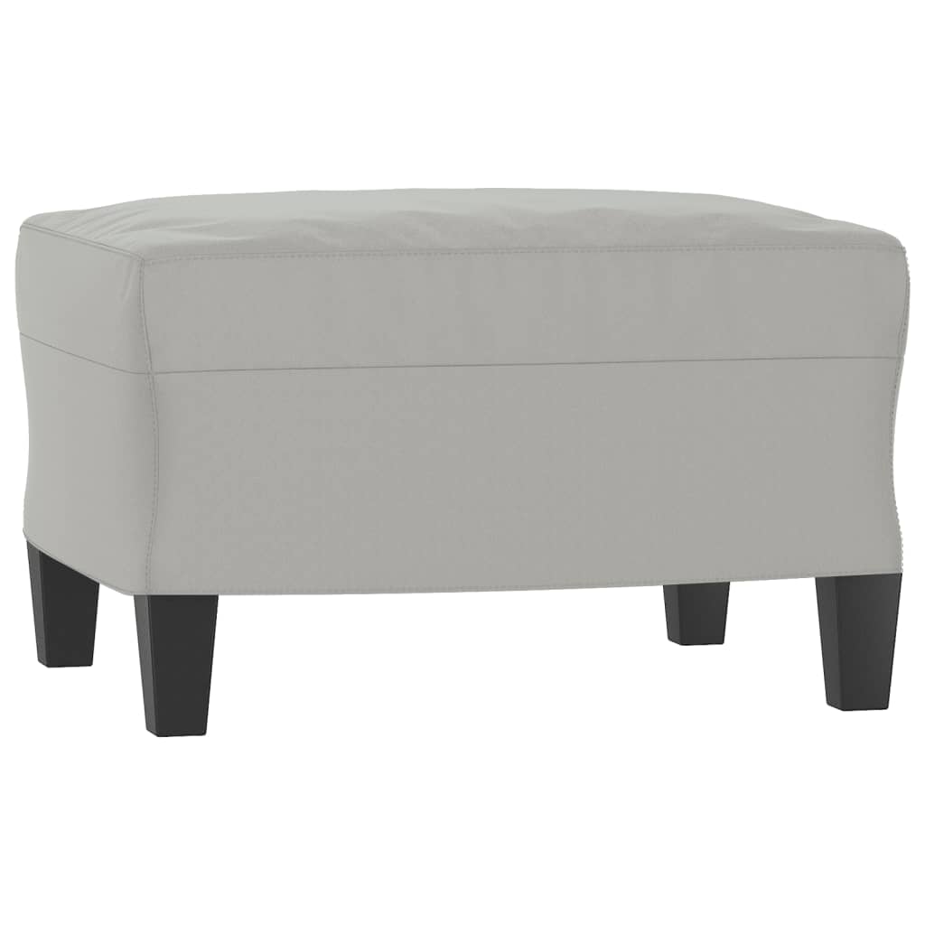 Footstool Light Grey 60x50x41 cm Microfibre Fabric