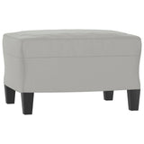 Footstool Light Grey 60x50x41 cm Microfibre Fabric