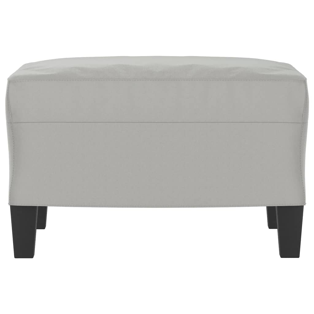 Footstool Light Grey 60x50x41 cm Microfibre Fabric