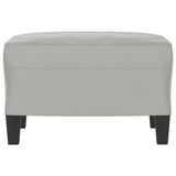 Footstool Light Grey 60x50x41 cm Microfibre Fabric