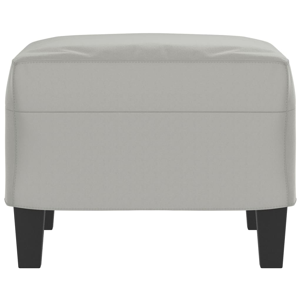 Footstool Light Grey 60x50x41 cm Microfibre Fabric