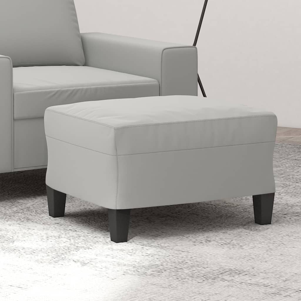 Footstool Light Grey 60x50x41 cm Microfibre Fabric
