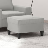 Footstool Light Grey 60x50x41 cm Microfibre Fabric