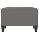 Footstool Dark Grey 60x50x41 cm Microfibre Fabric - Side View