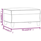 Footstool Light Grey 70x55x41 cm Fabric - Close-Up Angle