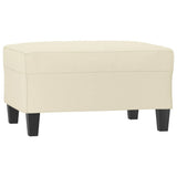 Footstool Cream 70x55x41 cm Faux Leather - Front View