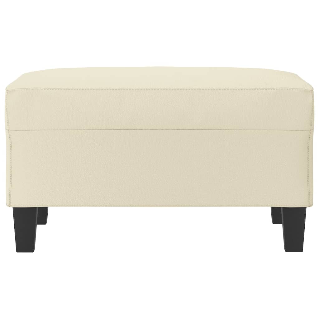 Footstool Cream 70x55x41 cm Faux Leather