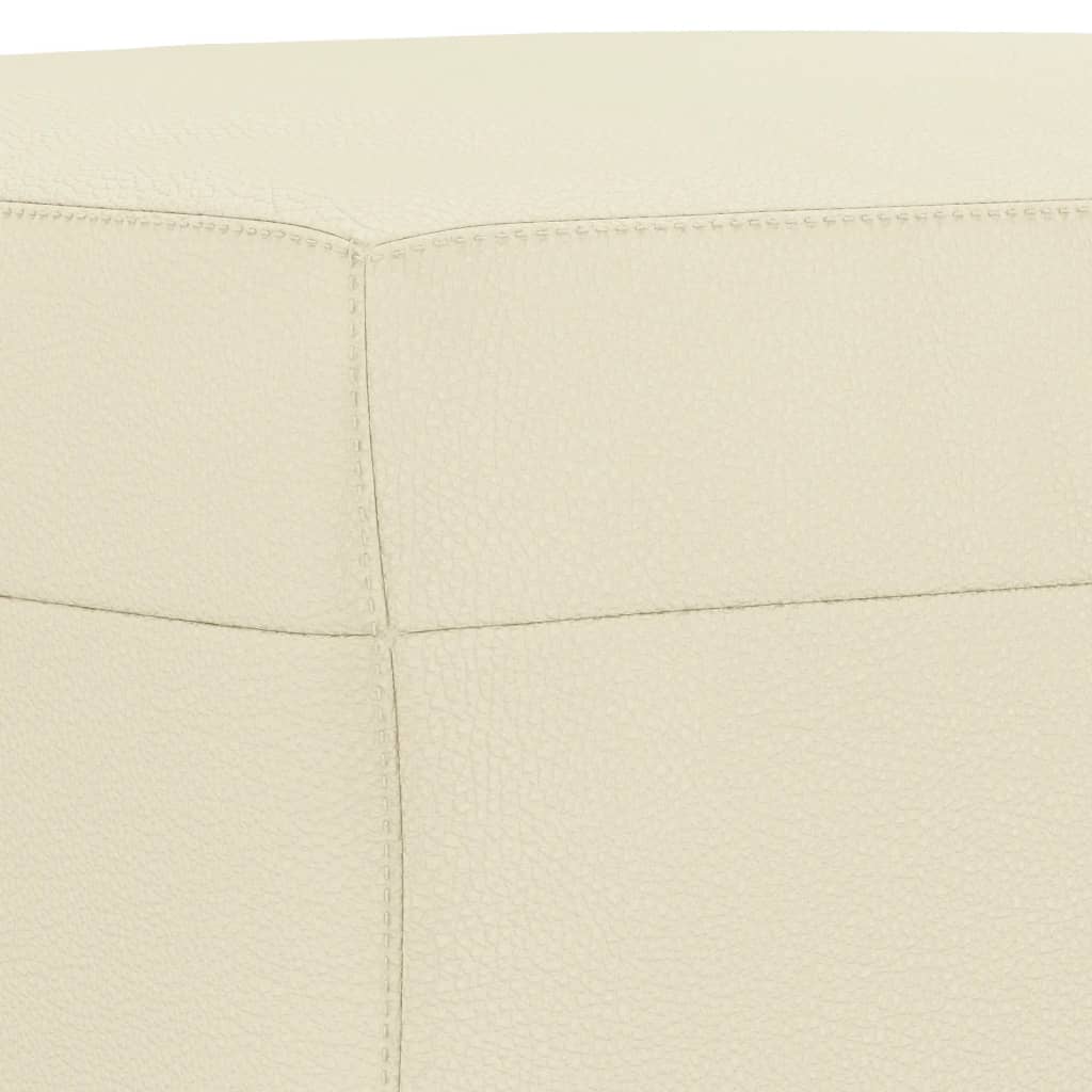 Footstool Cream 70x55x41 cm Faux Leather