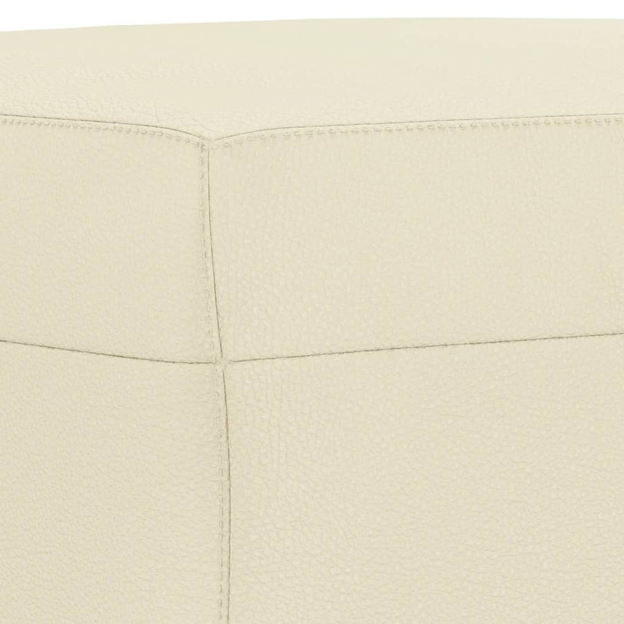 Footstool Cream 70x55x41 cm Faux Leather