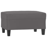 Footstool Grey 70x55x41 cm Faux Leather - Front View