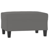 Footstool Dark Grey 70x55x41 cm Microfibre Fabric - Front View