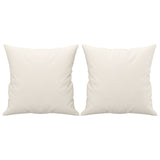 Throw Pillows 2 pcs Cream 40x40 cm Faux Leather - Front View