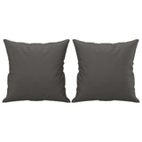 Throw Pillows 2 pcs Grey 40x40 cm Faux Leather - Front View