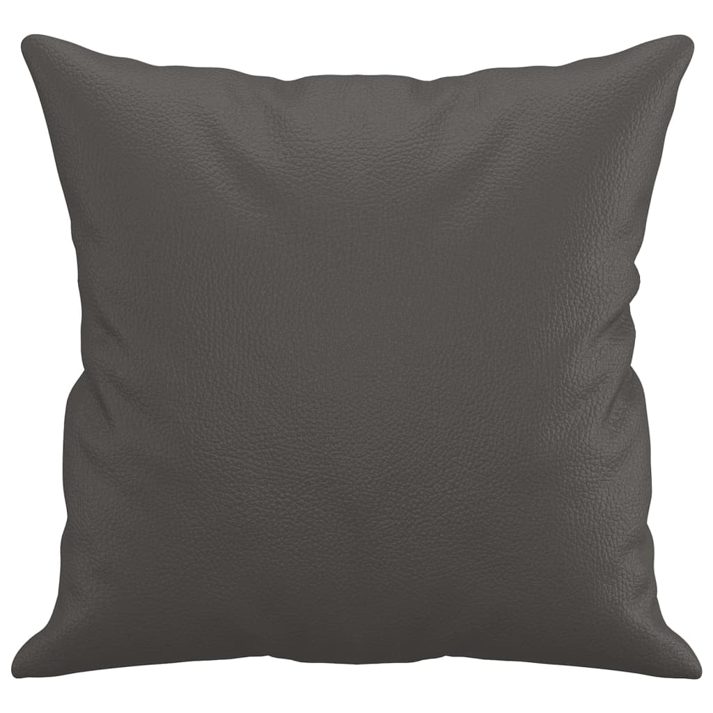 Throw Pillows 2 pcs Grey 40x40 cm Faux Leather