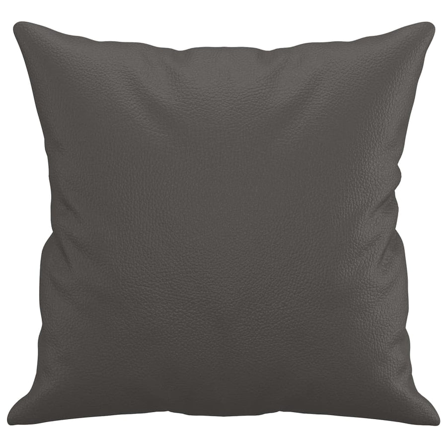 Throw Pillows 2 pcs Grey 40x40 cm Faux Leather