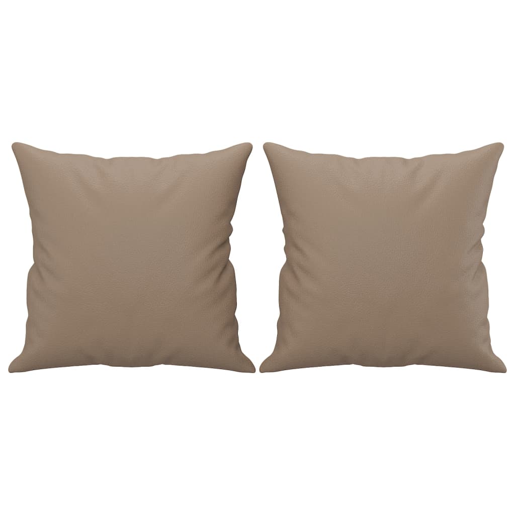 Throw Pillows 2 pcs Cappuccino 40x40 cm Faux Leather