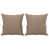 Throw Pillows 2 pcs Cappuccino 40x40 cm Faux Leather - Front View