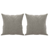 Throw Pillows 2 pcs Light Grey 40x40 cm Velvet - Front View