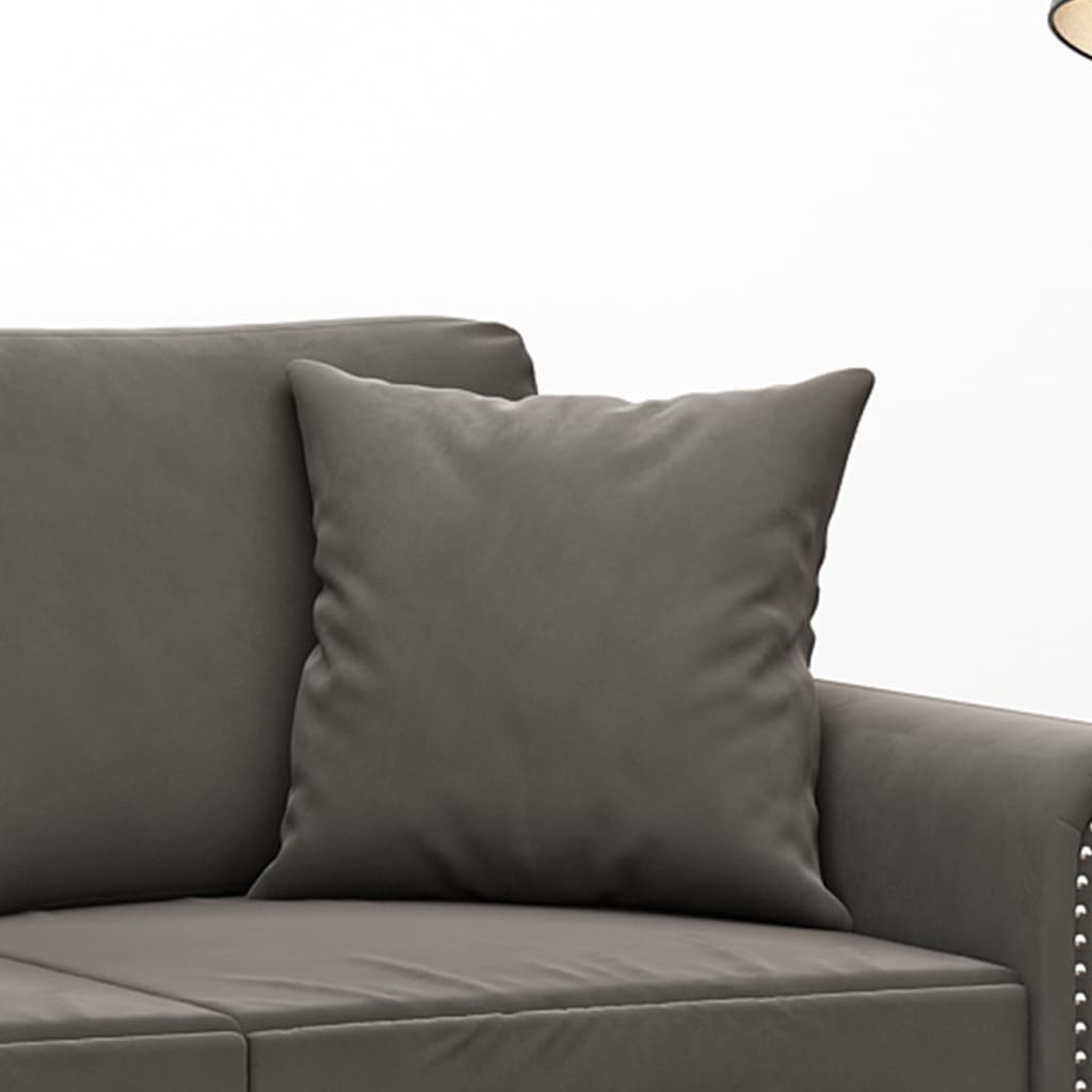 Throw Pillows 2 pcs Dark Grey 40x40 cm Velvet
