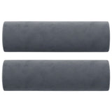 Throw Pillows 2 pcs Dark Grey Ø15x50 cm Velvet - Front View