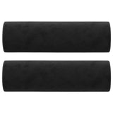 Throw Pillows 2 pcs Black Diameter 15x50 cm Velvet - Front View