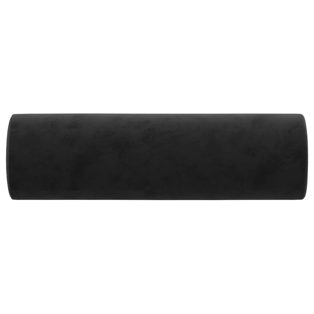 Throw Pillows 2 pcs Black Diameter 15x50 cm Velvet