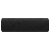 Throw Pillows 2 pcs Black Diameter 15x50 cm Velvet - Top-Down View