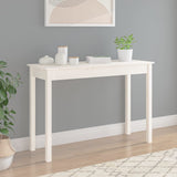 Console Table White 110x40x75 cm Solid Wood Pine - Side View
