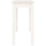 Console Table White 110x40x75 cm Solid Wood Pine - Rear View