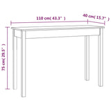 Console Table White 110x40x75 cm Solid Wood Pine - Low Angle